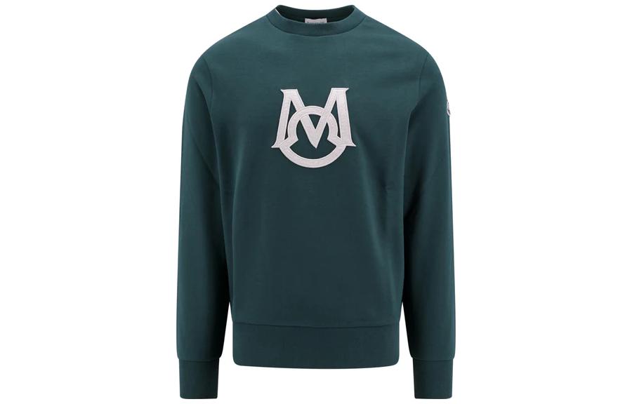 Moncler Green Letter Logo Crewneck Sweatshirt 8G0000189A2L875