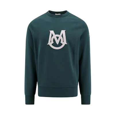 Moncler Green Letter Logo Crewneck Sweatshirt 8G0000189A2L875