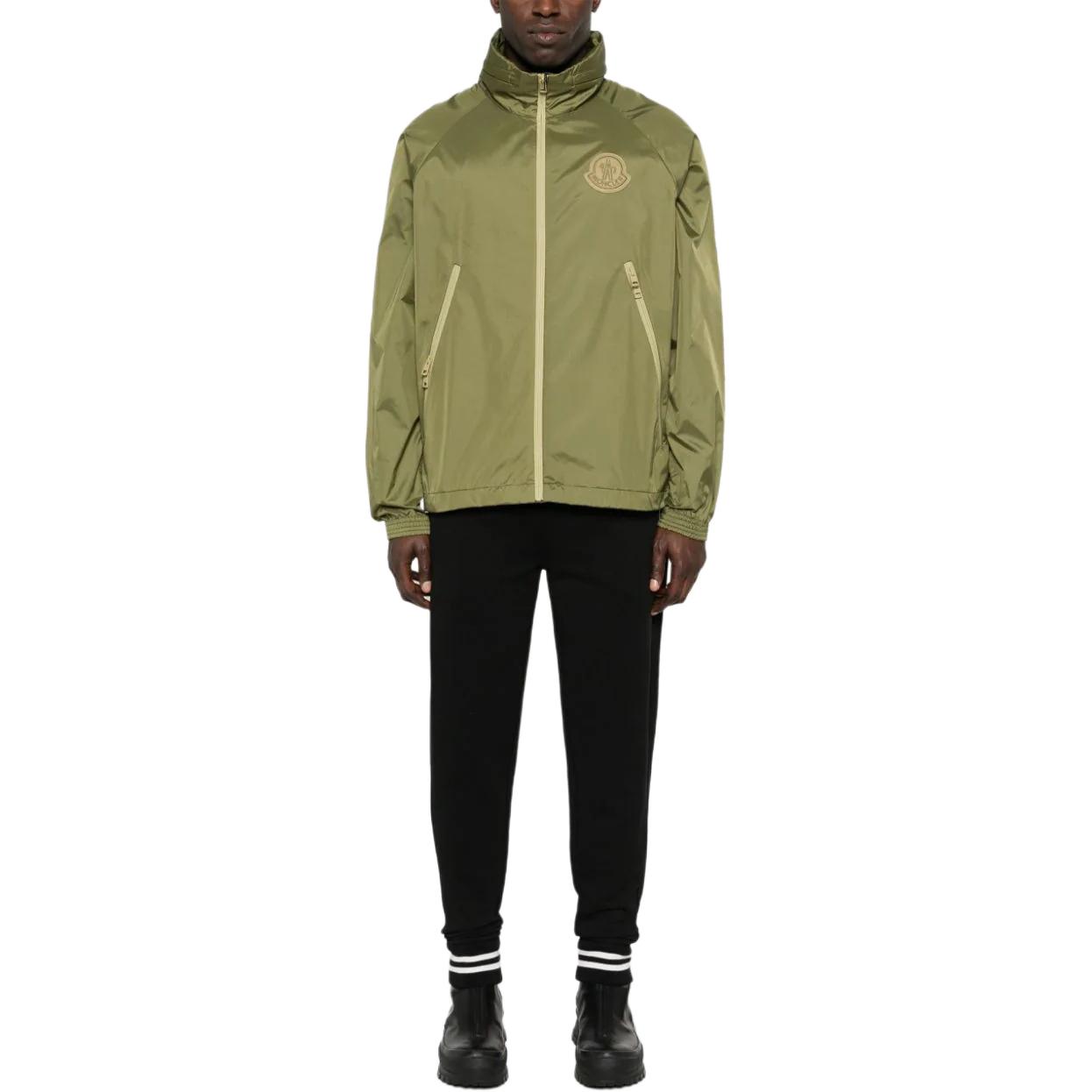 Moncler Green Logo Patch High Neck Zip-Up Jacket 911A00033597CQ81O 圖 3