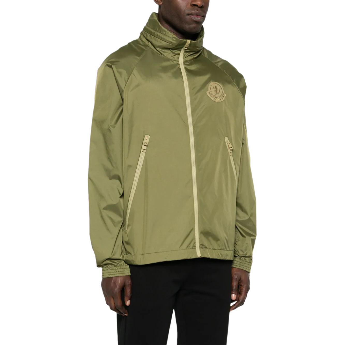 Moncler Green Logo Patch High Neck Zip-Up Jacket 911A00033597CQ81O 圖 5