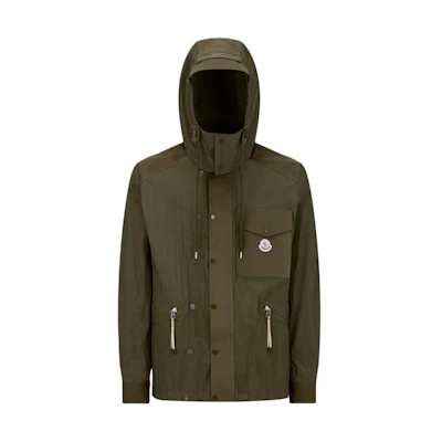 Moncler Green Solid Color Hooded Zip-Up Jacket with Pockets Long Sleeve J10911A0008359733837