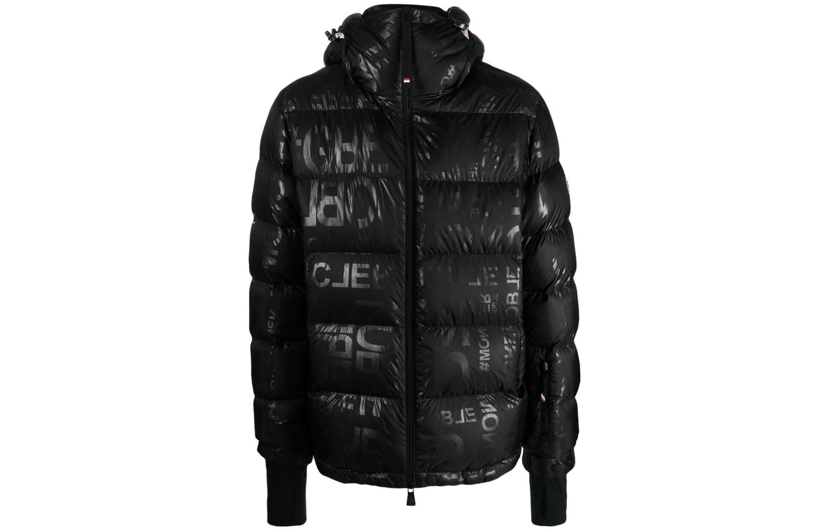 Order Moncler Grenoble Jaket Hitam Dengan Tudung dan Cetakan Logo. I20971A000535971Z