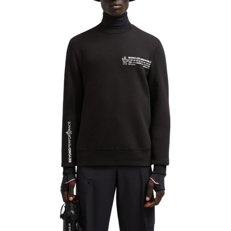 Moncler Grenoble  Black High-Neck Logo Sweatshirt Long Sleeve J20978G00006899RB999 圖 3