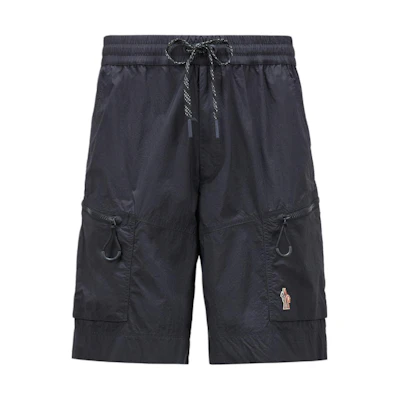 Moncler Grenoble Black Mid-Rise Casual Shorts with Drawstring and Pockets J10972B0000353A59999
