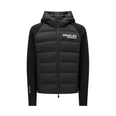 Moncler Grenoble Black Quilted Zip Hoodie. I20978G00032899IG999