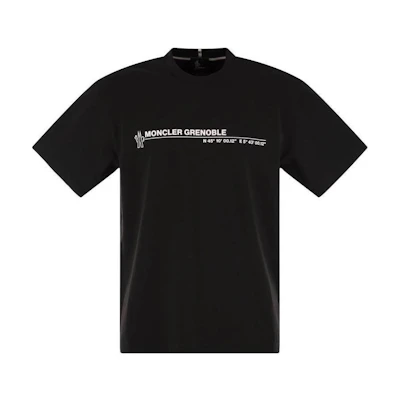 Moncler Grenoble Black Slim-Fit Crew Neck Logo T-Shirt. J20978C0000183927999