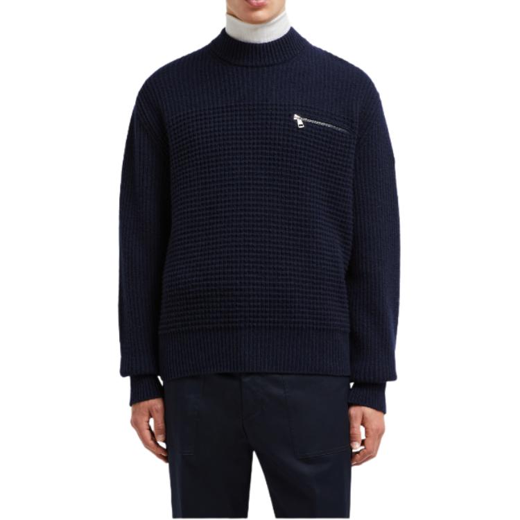 Moncler Grenoble  Blue Plaid Crewneck Wool-Blend Sweater. J20919C00007M4281745 圖 3