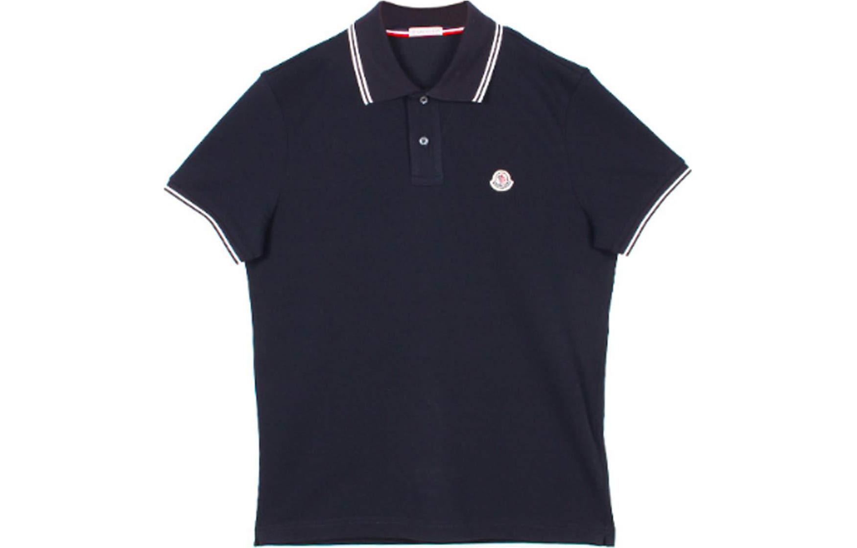 Moncler Grenoble  Cotton Soft Collar Short Sleeve Polo Shirt Navy Blue 83043 99 84556 773 圖 2