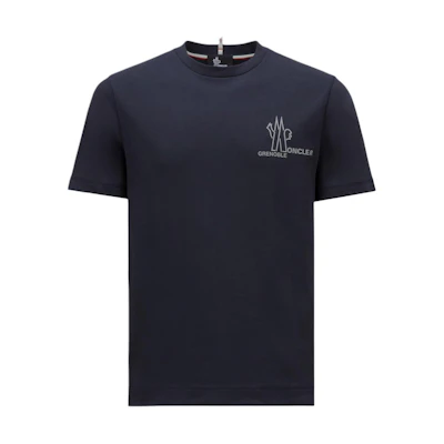 Moncler Grenoble Crewneck Printed Short Sleeve T-Shirt Navy Blue. J10978C0000283927773