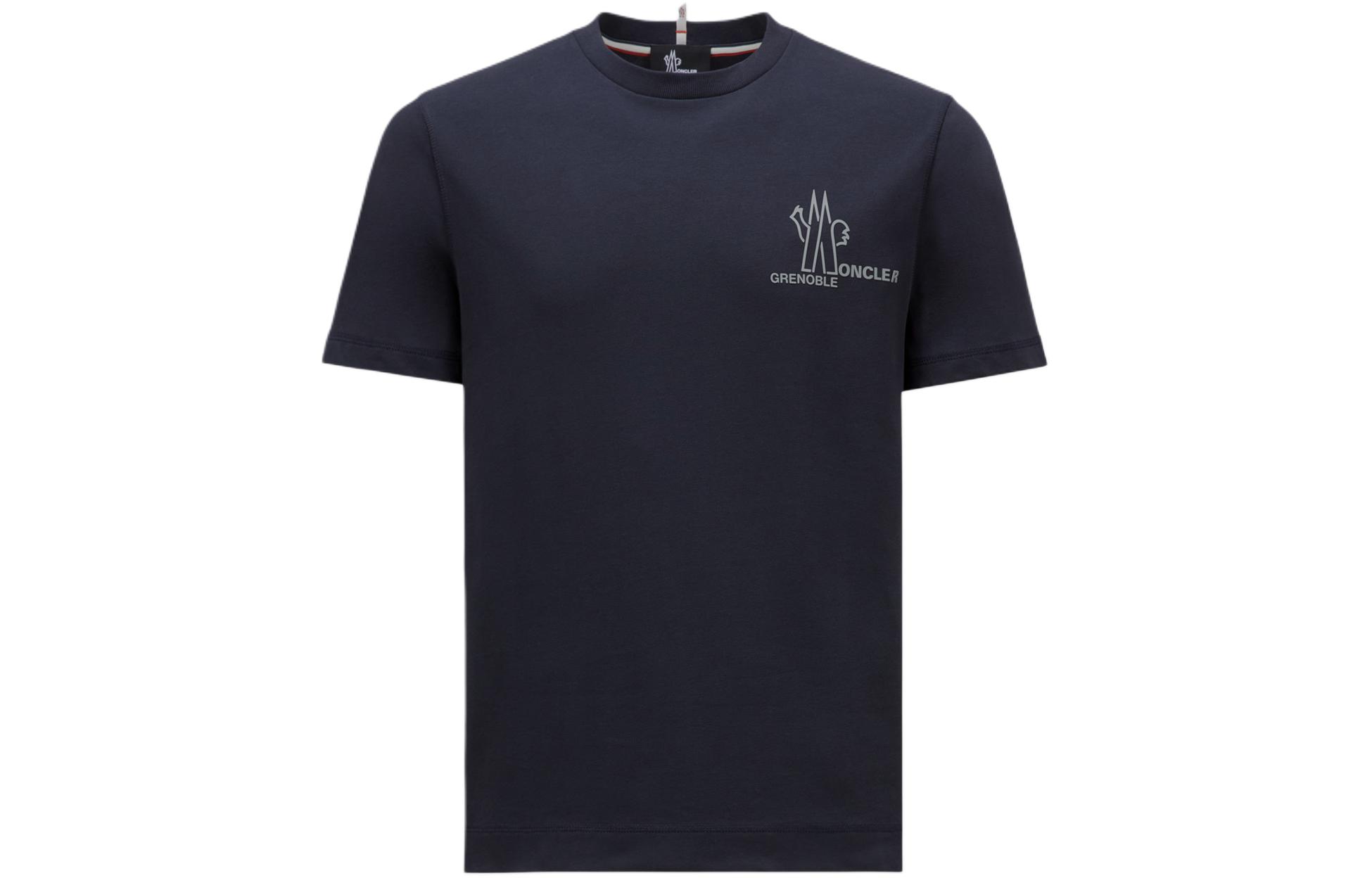 Moncler Grenoble  Crewneck Printed Short Sleeve T-Shirt Navy Blue. J10978C0000283927773 圖 2