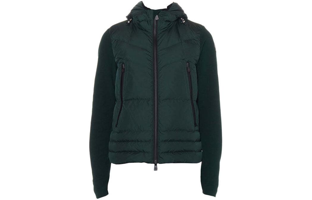 Moncler Grenoble  Green Hooded Loose Fit Down Jacket with Zipper. I20978G0003380093864