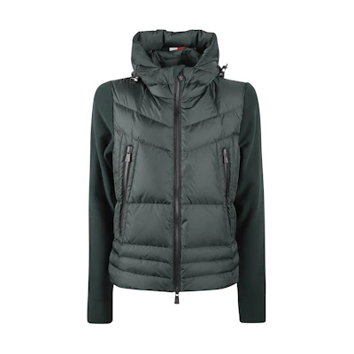 Moncler Grenoble Green Hooded Zip-Up Down Jacket. 8G0003380093864