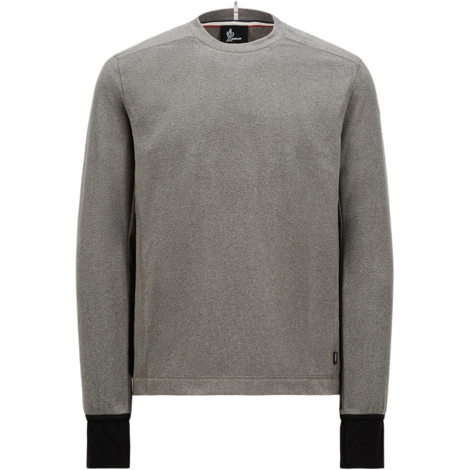 Moncler Grenoble  Grey Logo Print Crewneck Long Sleeve Sweatshirt. J20978G00002899ZX93B