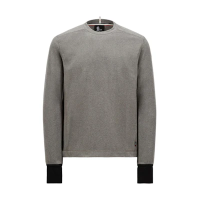 Moncler Grenoble Grey Logo Print Crewneck Long Sleeve Sweatshirt. J20978G00002899ZX93B