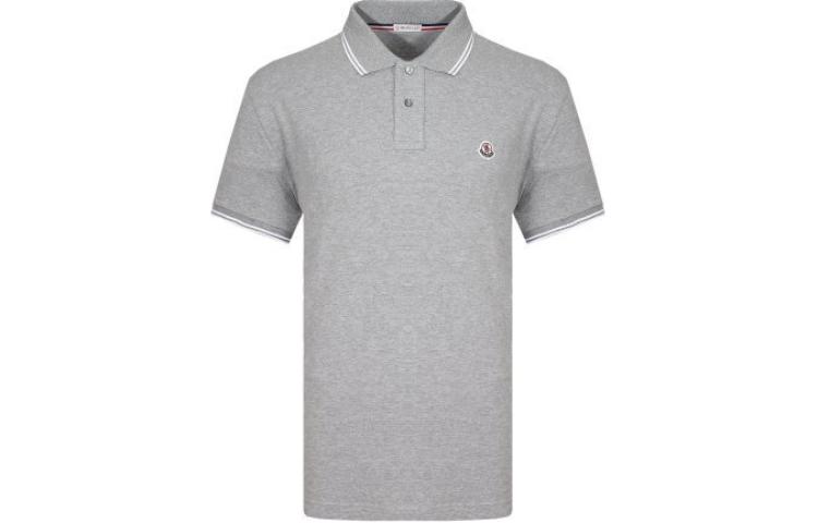 Order Moncler Grenoble 灰色條紋徽標設計POLO襯衫 E1091830439984556984