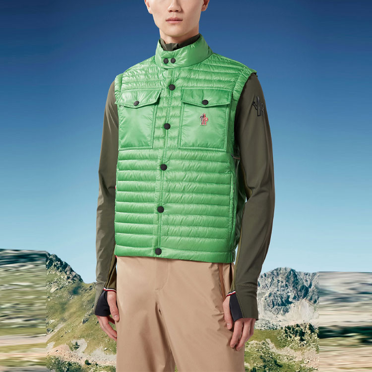 Shop 몽클레르 그레노블 경량 다운 베스트 브라이트 그린 I10971A00012595B186U