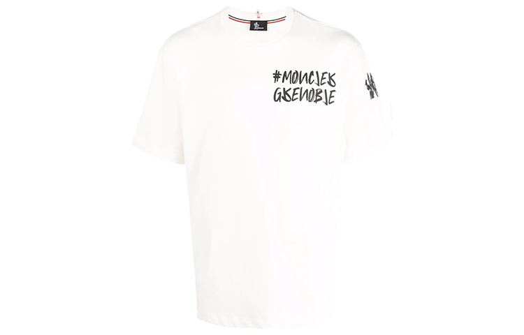 Moncler Grenoble  Logo Print White Short Sleeve T-Shirt G20978C000018390T 圖 2