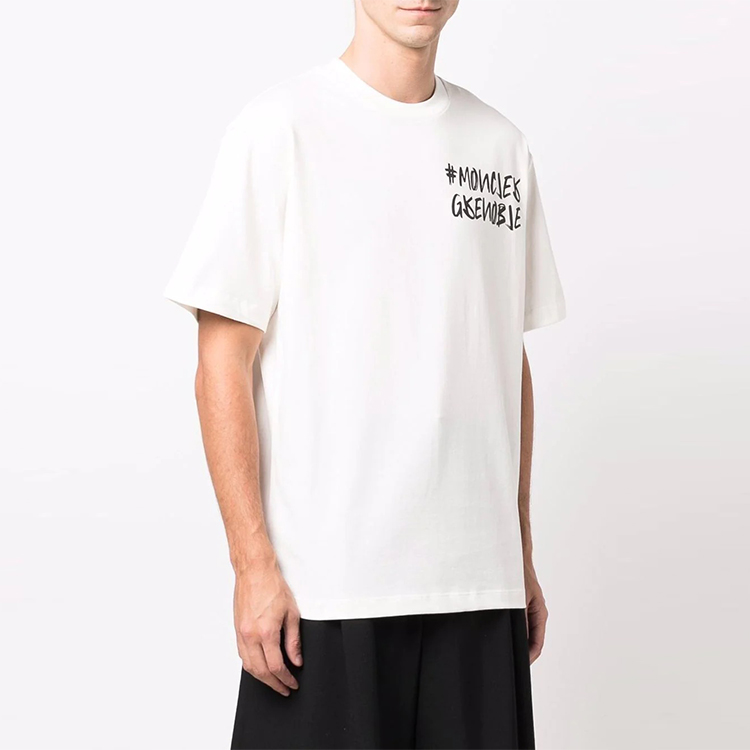 Moncler Grenoble  Logo Print White Short Sleeve T-Shirt G20978C000018390T 圖 4