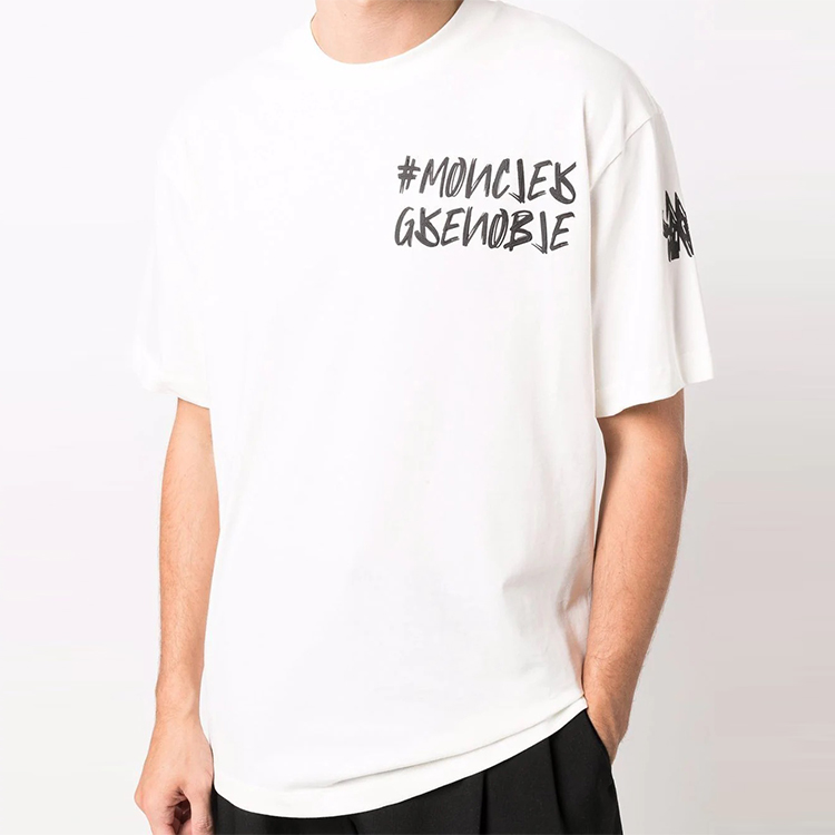 Moncler Grenoble  Logo Print White Short Sleeve T-Shirt G20978C000018390T 圖 5