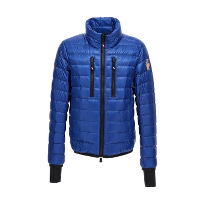 Moncler Grenoble Solid Color Down Jacket with Stand Collar - Blue I20971A00033595B174K