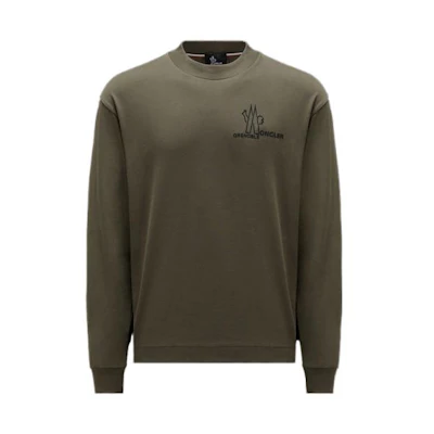 Moncler Grenoble Solid Crewneck Long Sleeve T-Shirt Dark Green. I20978D0000183927830