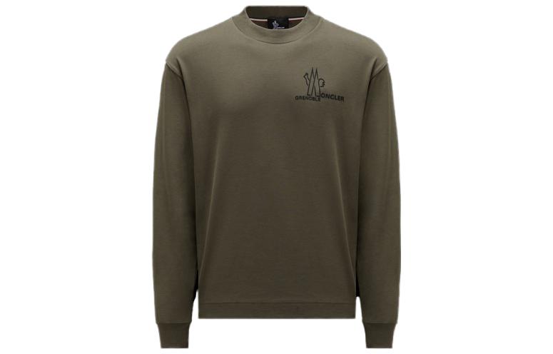 Order Moncler Grenoble  Solid Crewneck Long Sleeve T-Shirt Dark Green. I20978D0000183927830