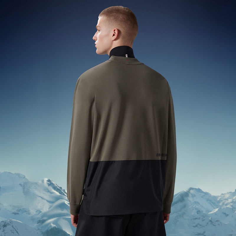 Purchase Moncler Grenoble  Solid Crewneck Long Sleeve T-Shirt Dark Green. I20978D0000183927830