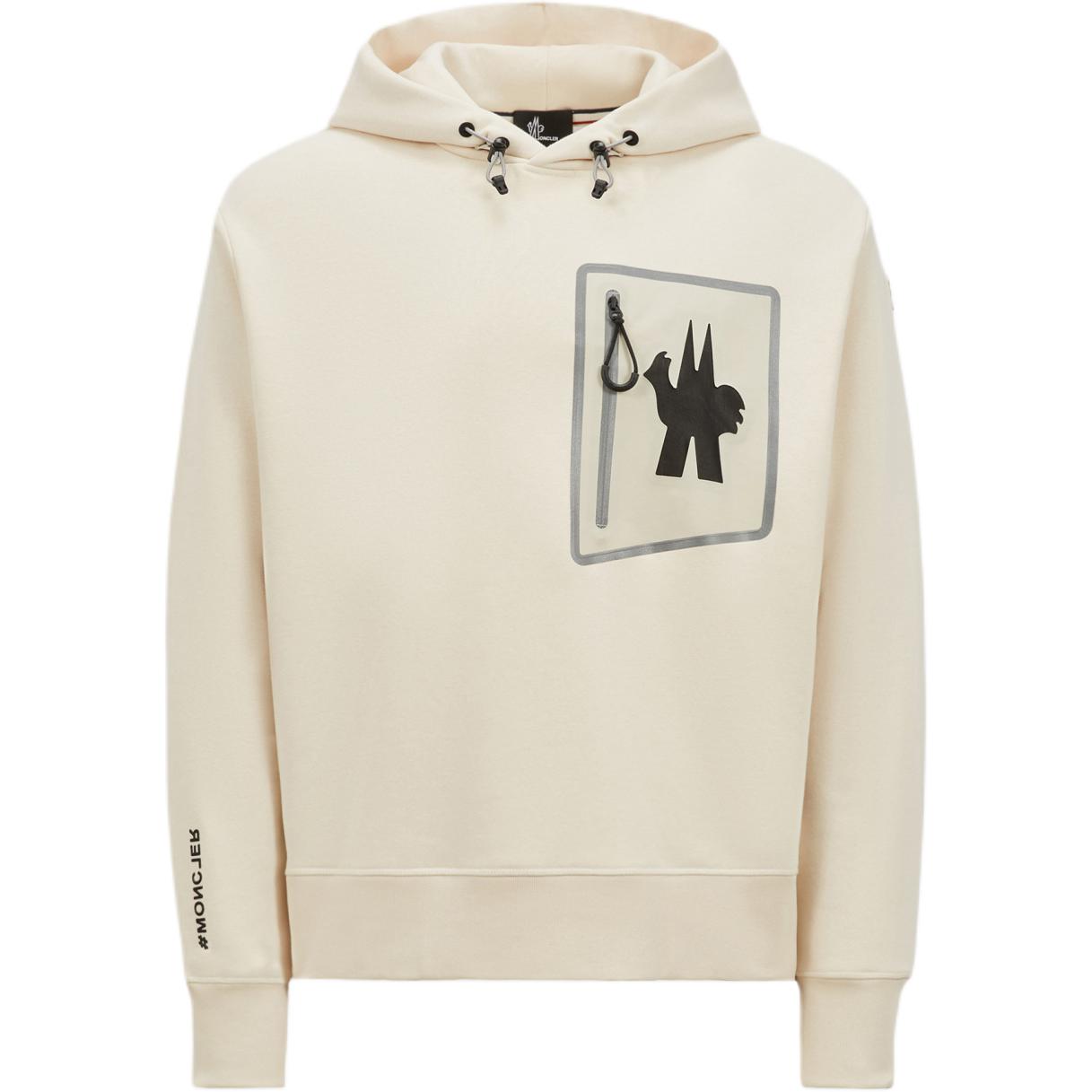 Moncler Grenoble  White Hoodie with Logo Print and Drop Shoulder Design J20978G00009899RB034 圖 2