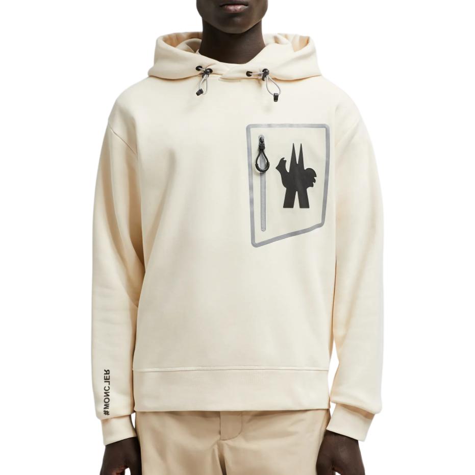 Moncler Grenoble  White Hoodie with Logo Print and Drop Shoulder Design J20978G00009899RB034 圖 3