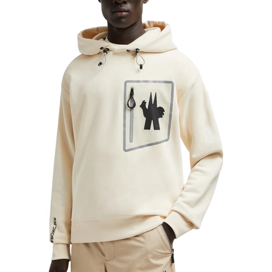 Moncler Grenoble  White Hoodie with Logo Print and Drop Shoulder Design J20978G00009899RB034 圖 5