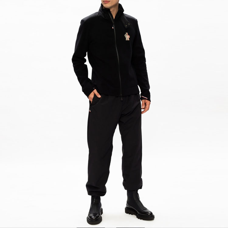 Shop Moncler Grenoble Black Stand Collar Jacket F20978G7000080093999