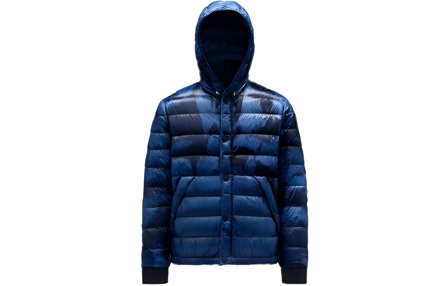 Moncler Grenoble Charlos Abstract Print Hooded Puffer Jacket Blue  FW21. G20971A51810M1246718