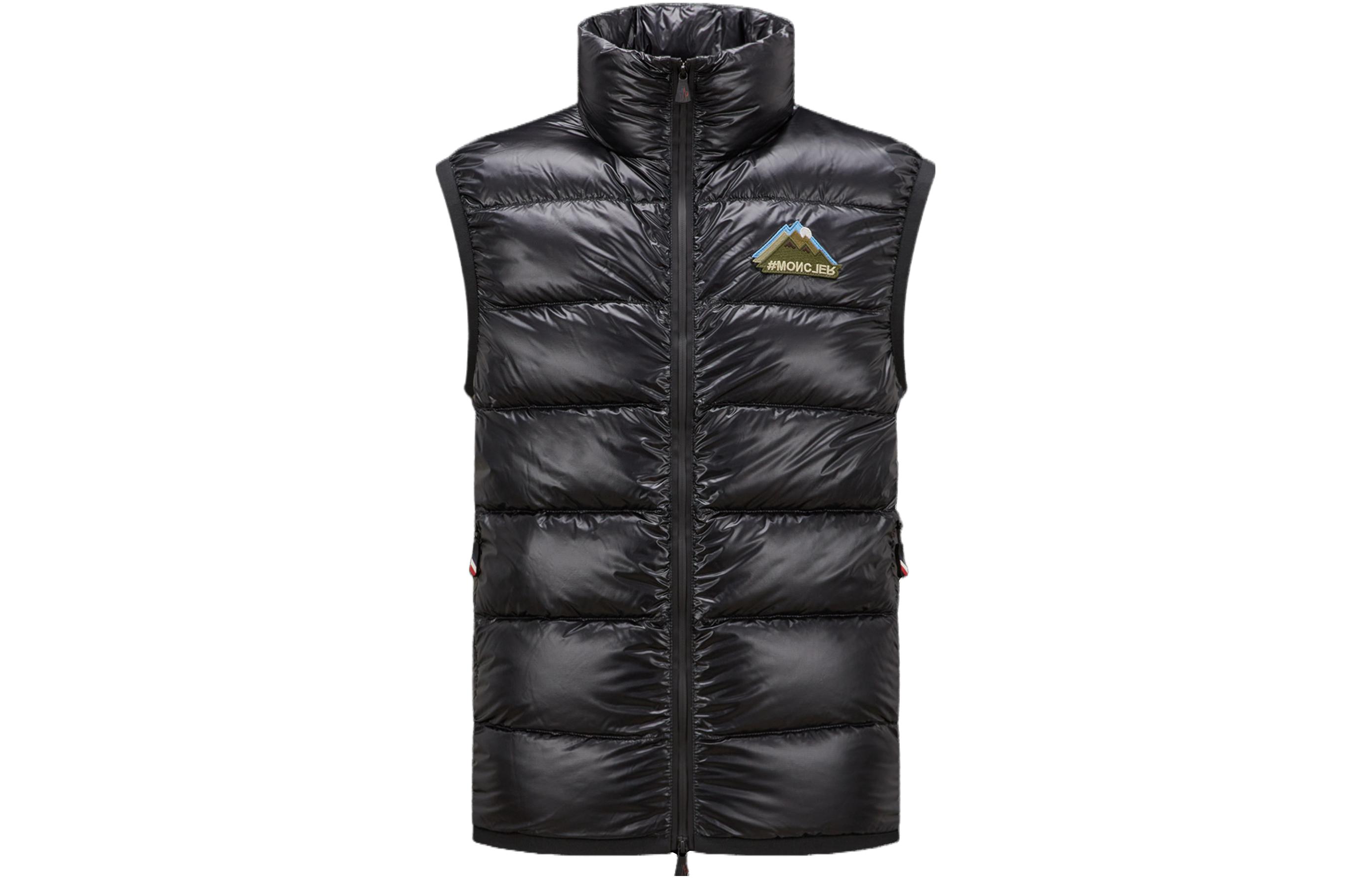 Moncler Grenoble Down Knit Stand Collar Vest Black I20978G00003829H7999
