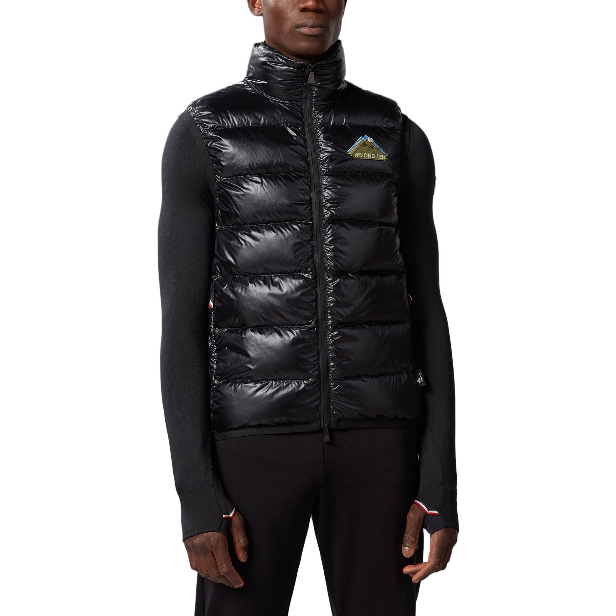 Shop 몽클레르 그레노블 다운 니트 스탠드 칼라 베스트 블랙 I20978G00003829H7999
