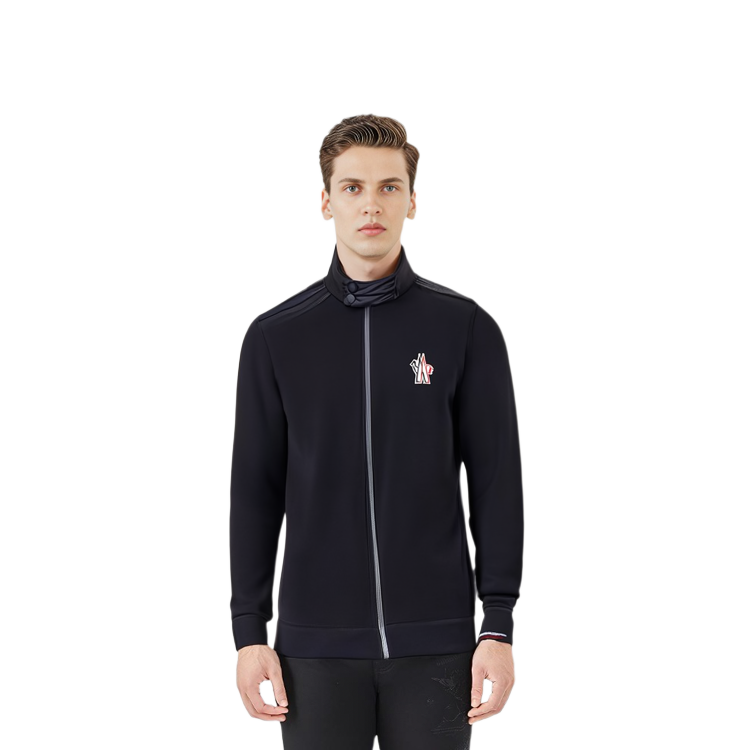 Shop モンクレール グルノーブル フリース タートルネック セーター ブラック 0978G7000080093999