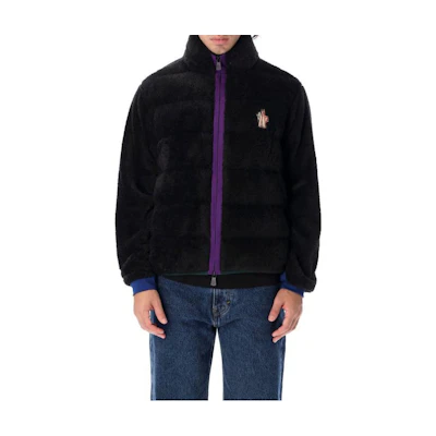 Moncler Grenoble FW22 Logo Print Black Stand Collar Jacket. 8G00021899MV999