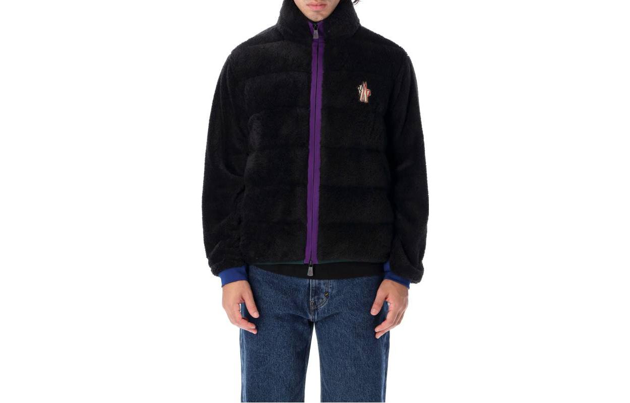 Order Moncler Grenoble FW22  Logo Print Black Stand Collar Jacket. 8G00021899MV999