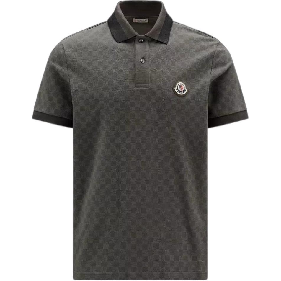 Order モンクレール グルノーブル FW22 オリーブグリーン ロゴプリント ハーフボタン ポロシャツ H20918A00008899TY828