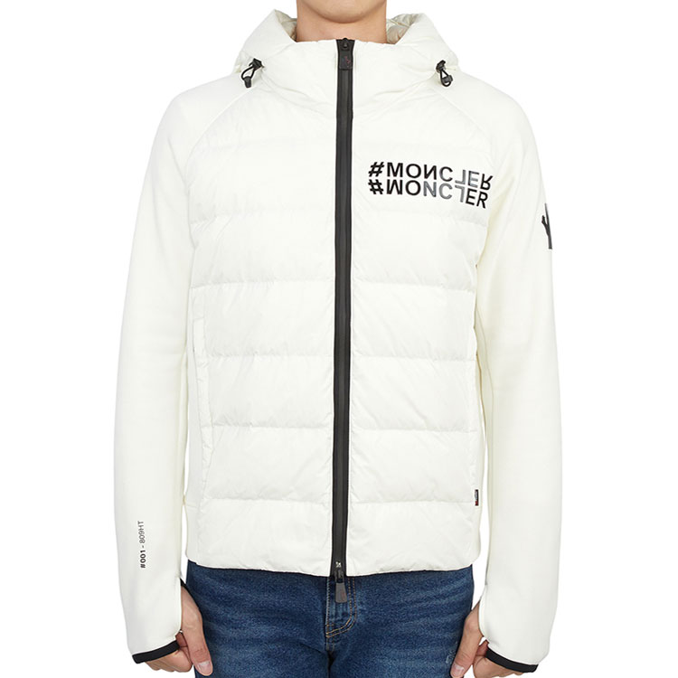 Shop Moncler Grenoble FW22 Beige Letter Print Hooded Jacket . 8G00031809HT041