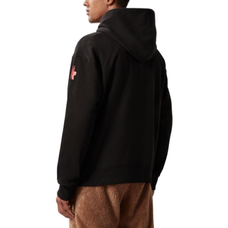 Purchase Moncler Grenoble FW22 Letter Print Drawstring Hoodie Black 8G0002580451999