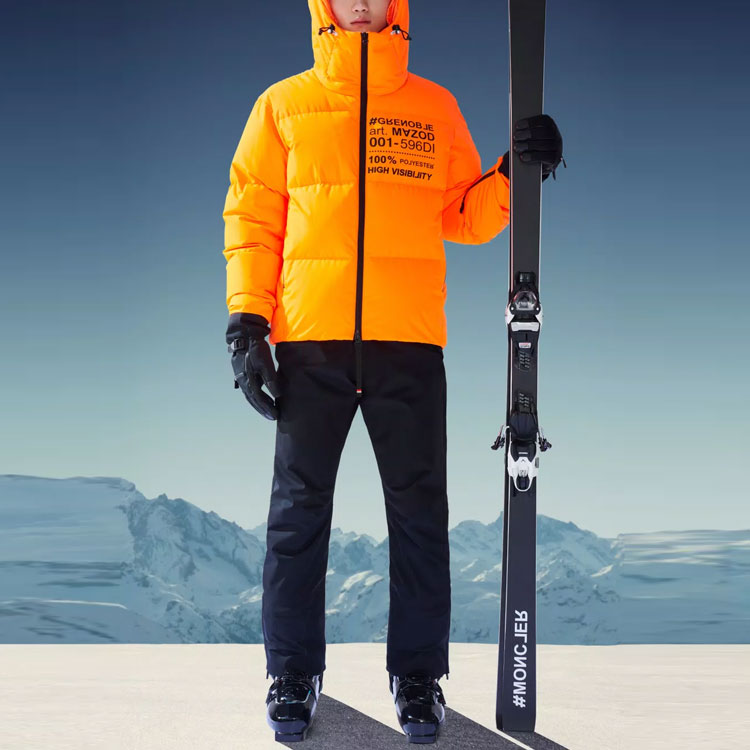 Lookbook Moncler Grenoble FW22 Jaket Down Logo Quilted Mazod Orange Pria H20971A00066596DI35D