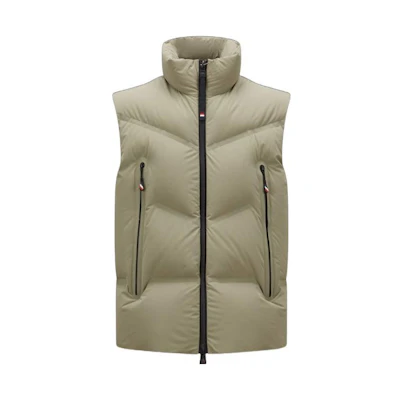 Moncler Grenoble FW23 Lengau Beige Sleeveless Fitted Zip-Up Vest. I20971A000365399D220