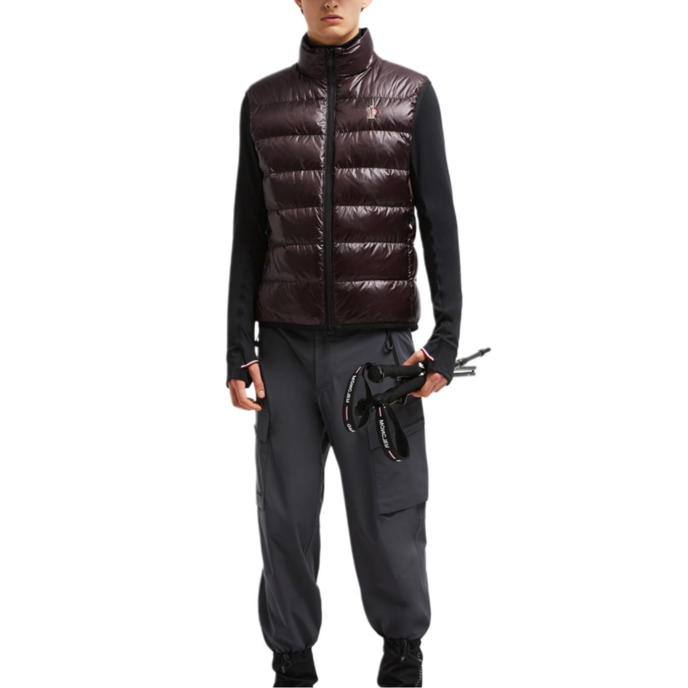 Lookbook Moncler Grenoble FW24 無袖羽絨背心深棕色 - 保暖透氣。 J20978G00011829H748E