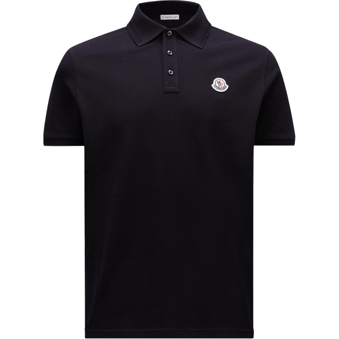 Moncler Grenoble FW24 Logo Patch Slim Fit Polo Shirt Midnight Blue Men J20918A000098455677X