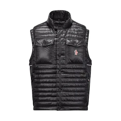Moncler Grenoble FW24 OLLON Glossy Logo Print Sleeveless Vest Black Mens. J10971A00014539YL999