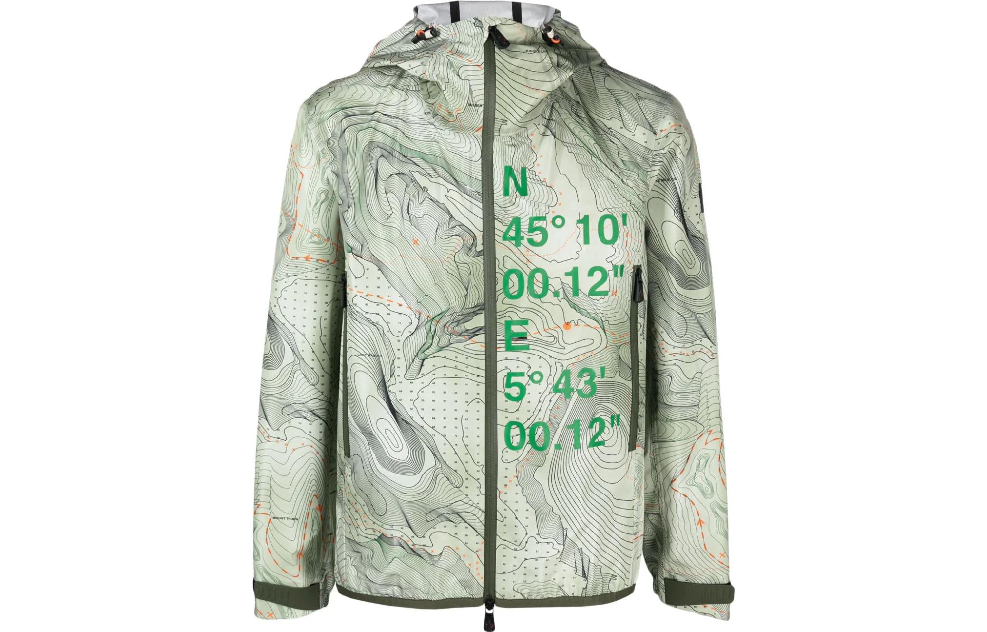 Moncler Grenoble Green Graphic Print Zip-Up Hooded Jacket I20971A000485971T 圖 2