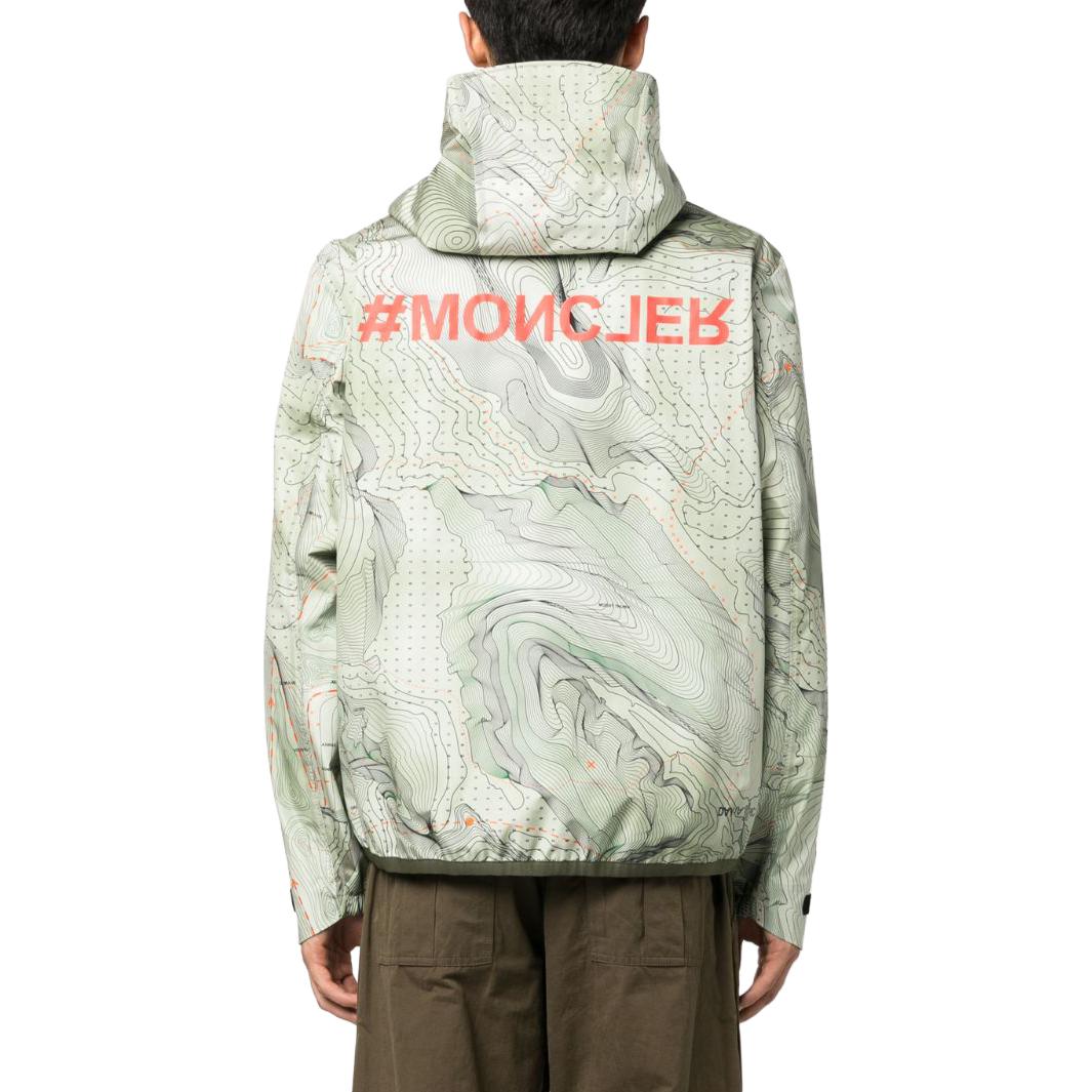Moncler Grenoble Green Graphic Print Zip-Up Hooded Jacket I20971A000485971T 圖 3