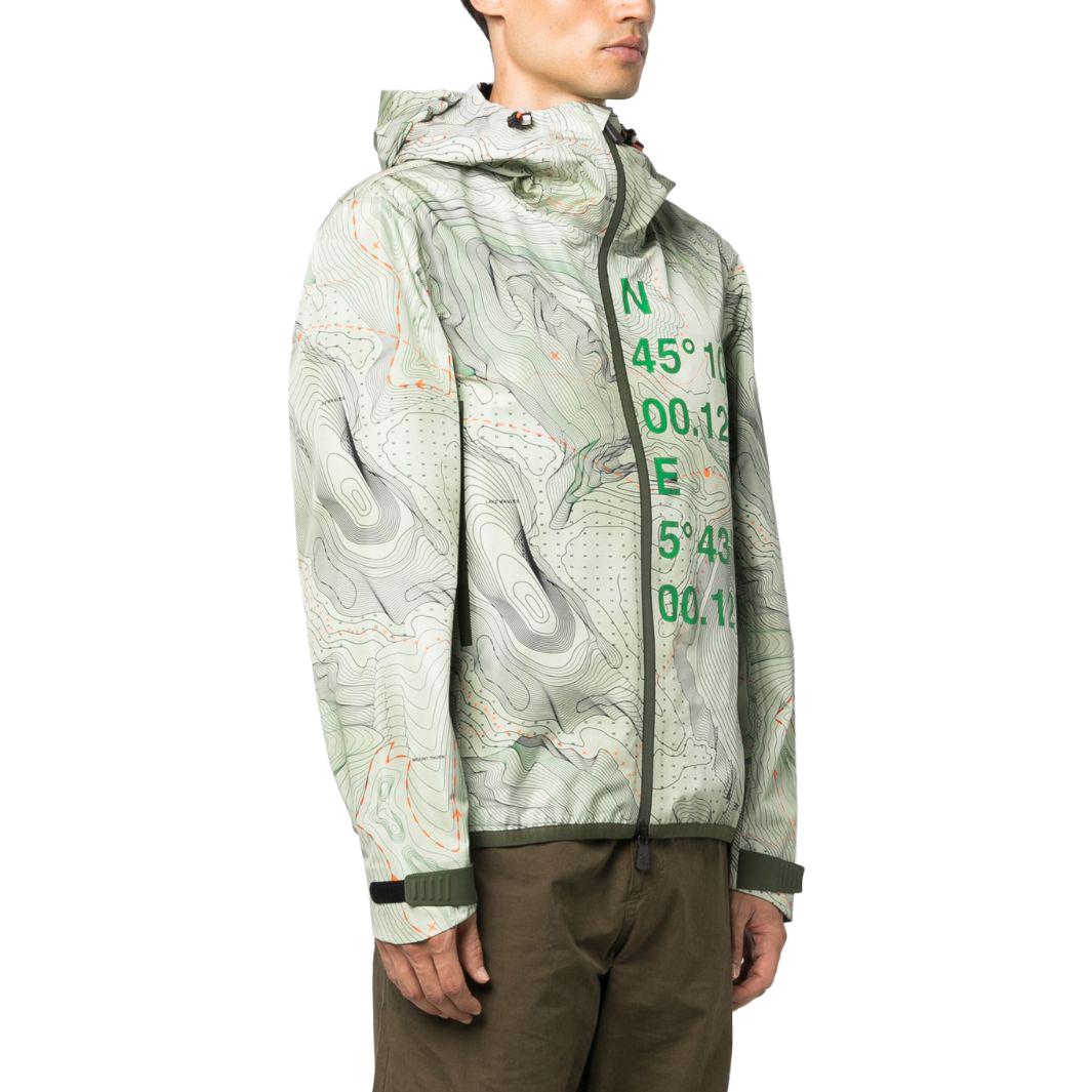 Moncler Grenoble Green Graphic Print Zip-Up Hooded Jacket I20971A000485971T 圖 4