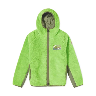 Moncler Grenoble Green Solid Zip-Up Hooded Jacket 8G0001089A0L8B7