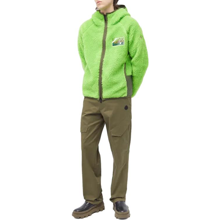 Moncler Grenoble Green Solid Zip-Up Hooded Jacket 8G0001089A0L8B7 圖 4